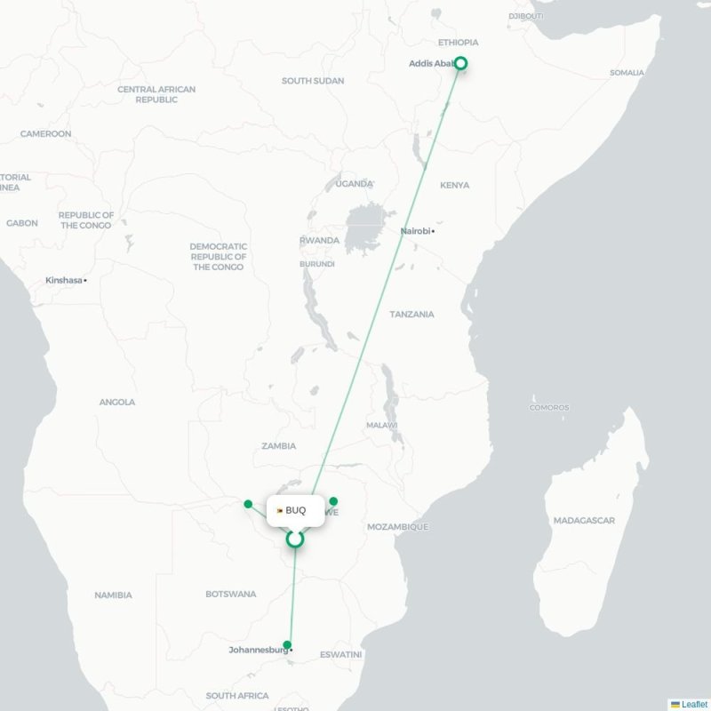 BUQ - ADD route map