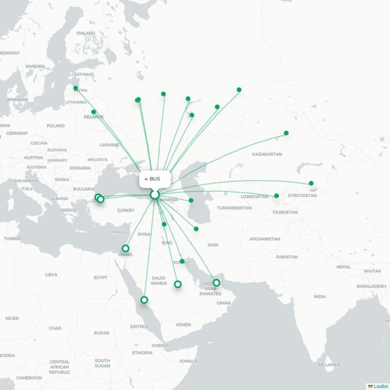 BUS - TAS route map