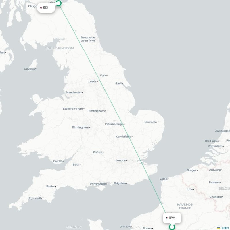 BVA - EDI route map
