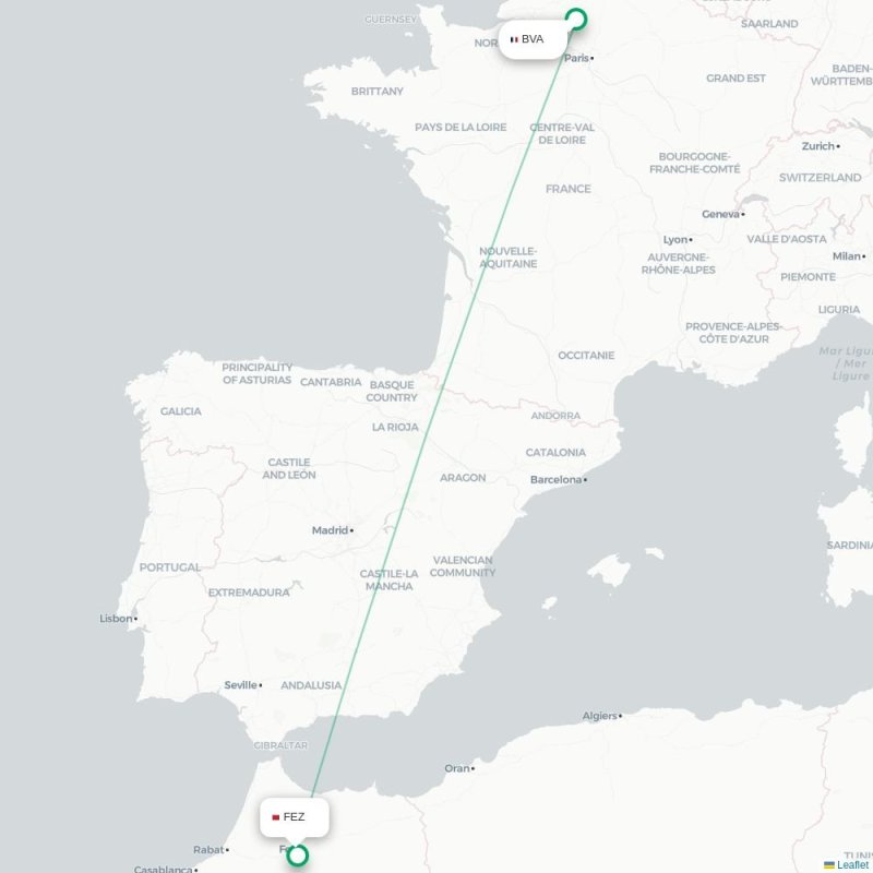 BVA - FEZ route map