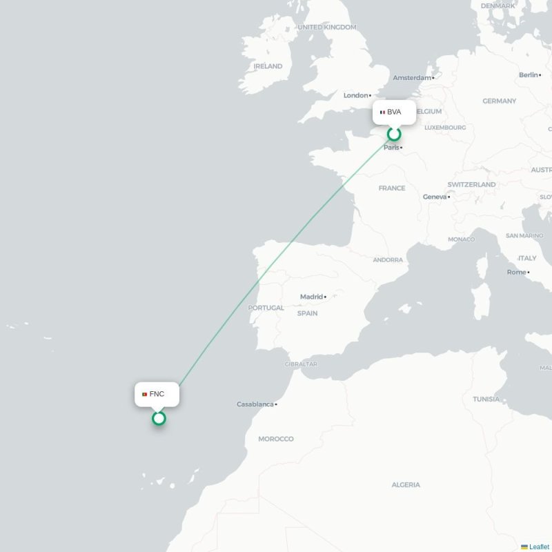 BVA - FNC route map