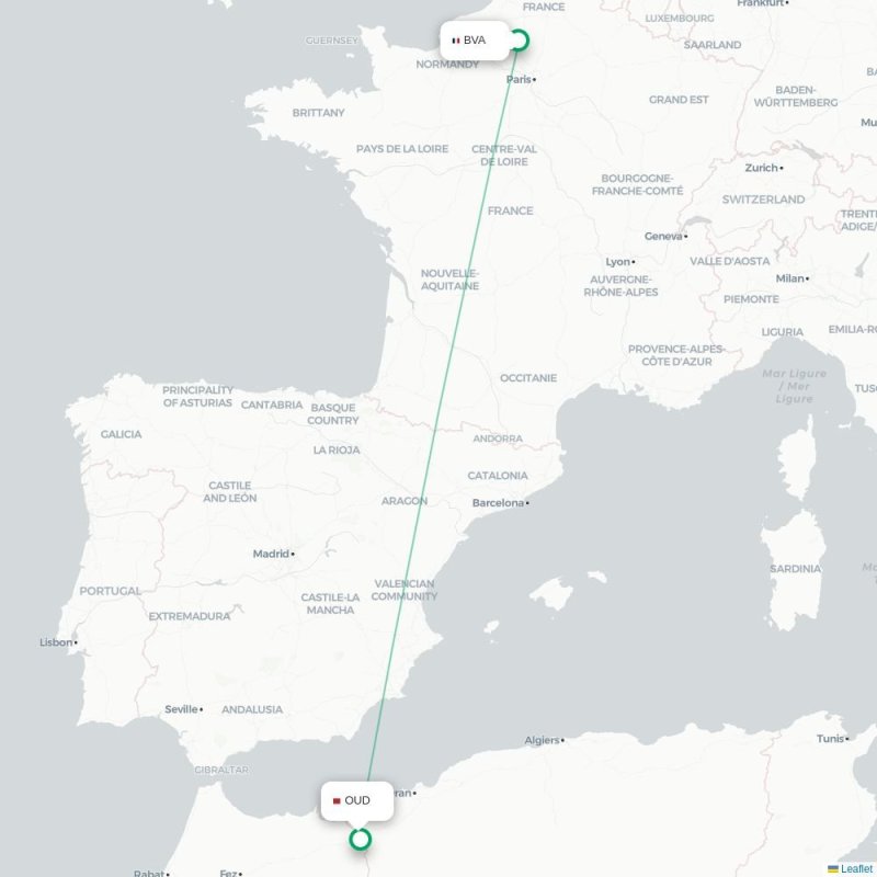 BVA - OUD route map