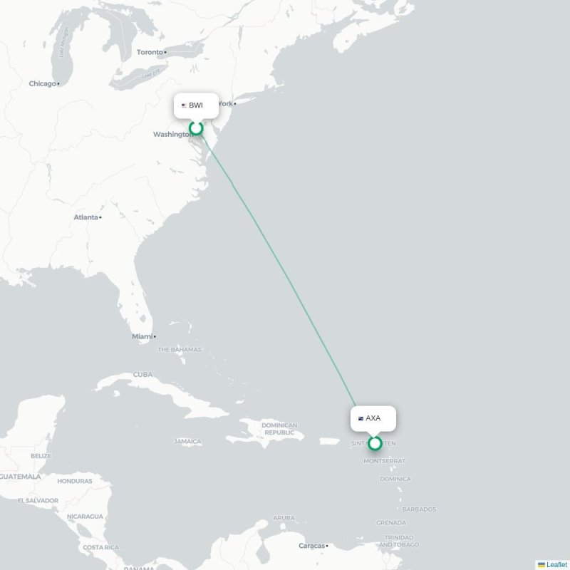 BWI - AXA route map
