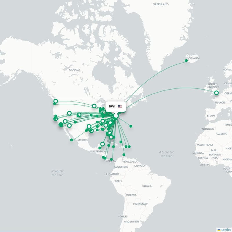 Route map Baltimore  BWI airport