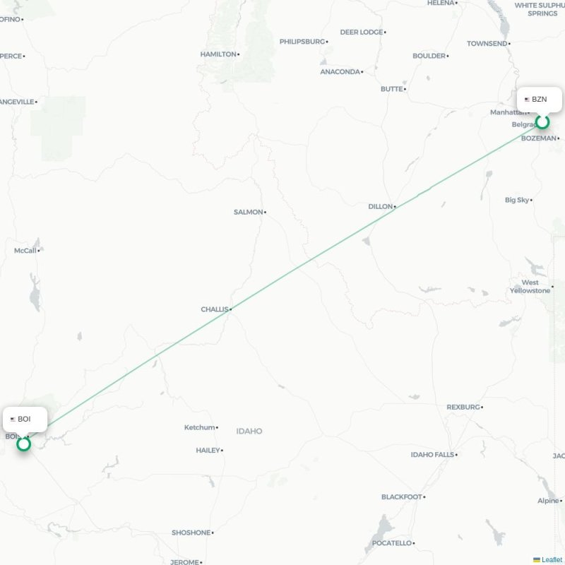 BZN - BOI route map