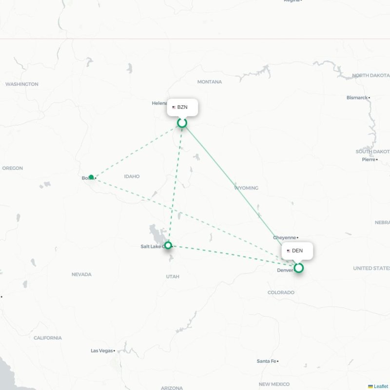 BZN - DEN route map