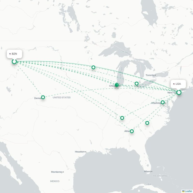 BZN - LGA route map