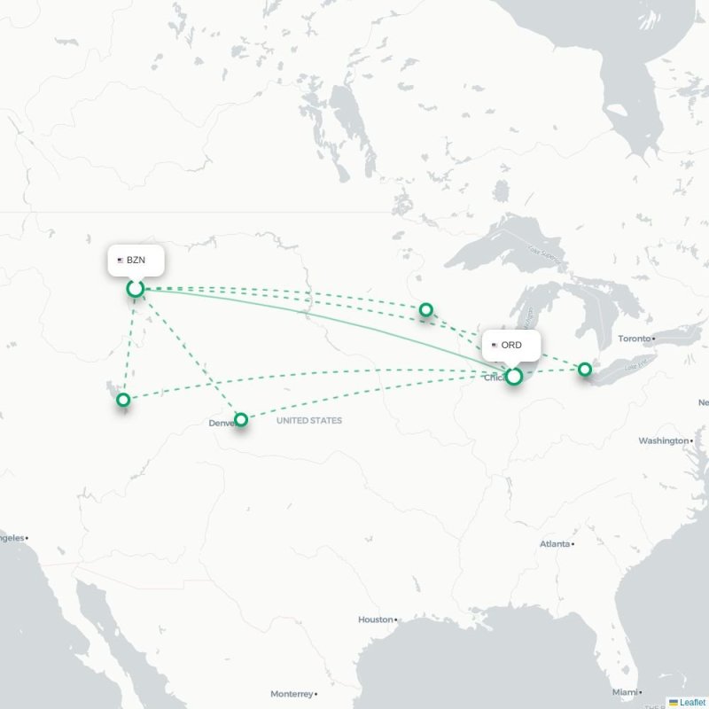 BZN - ORD route map