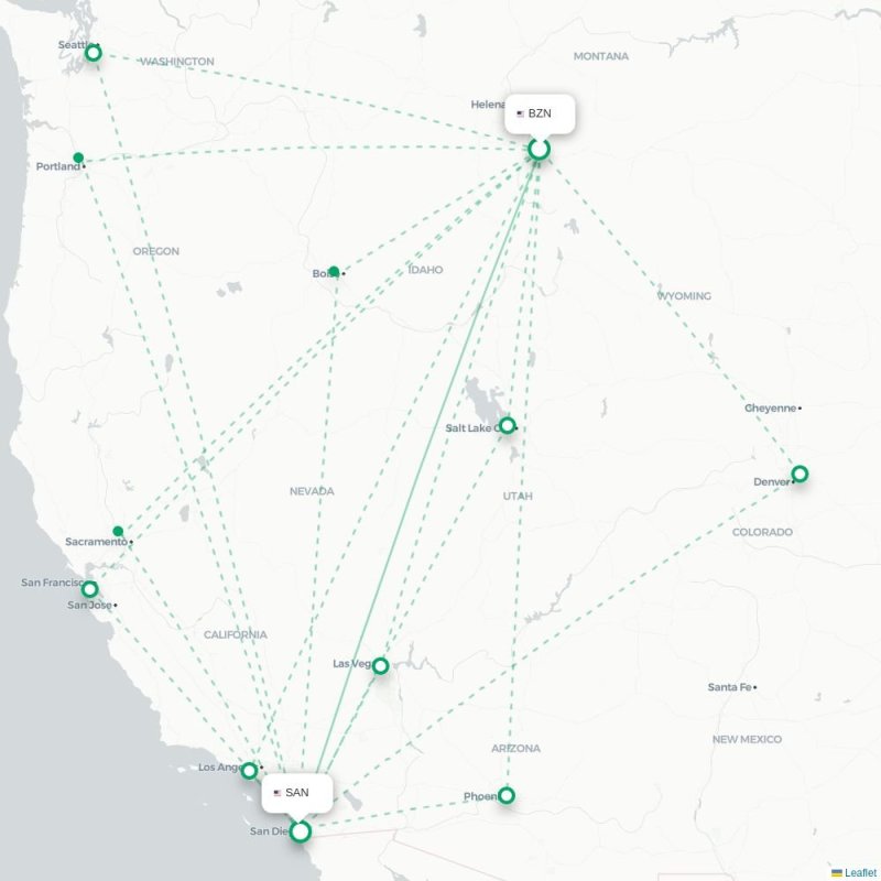 BZN - SAN route map