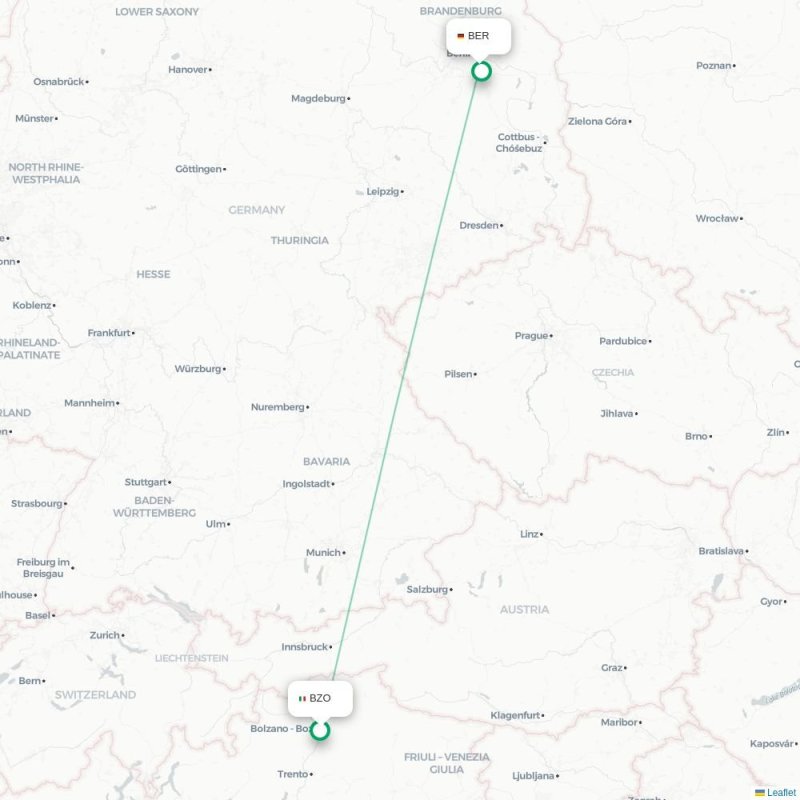 BZO - BER route map
