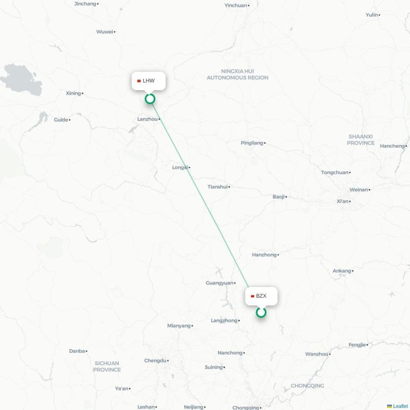 BZX - LHW route map