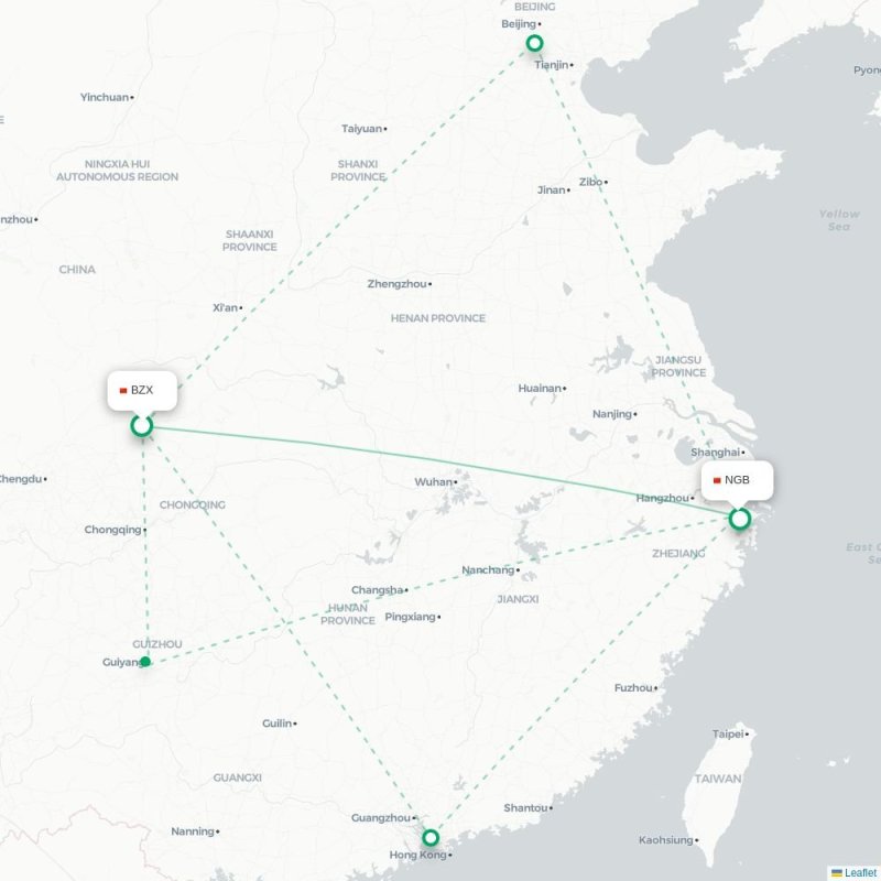 BZX - NGB route map