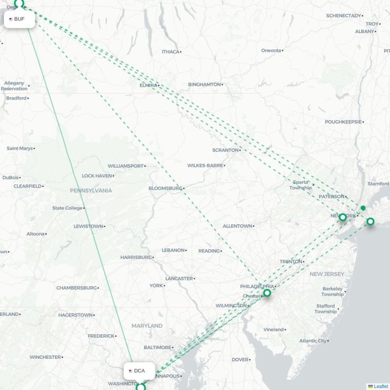 CAE - DCA route map