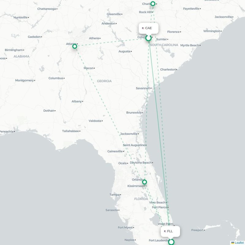 CAE - FLL route map