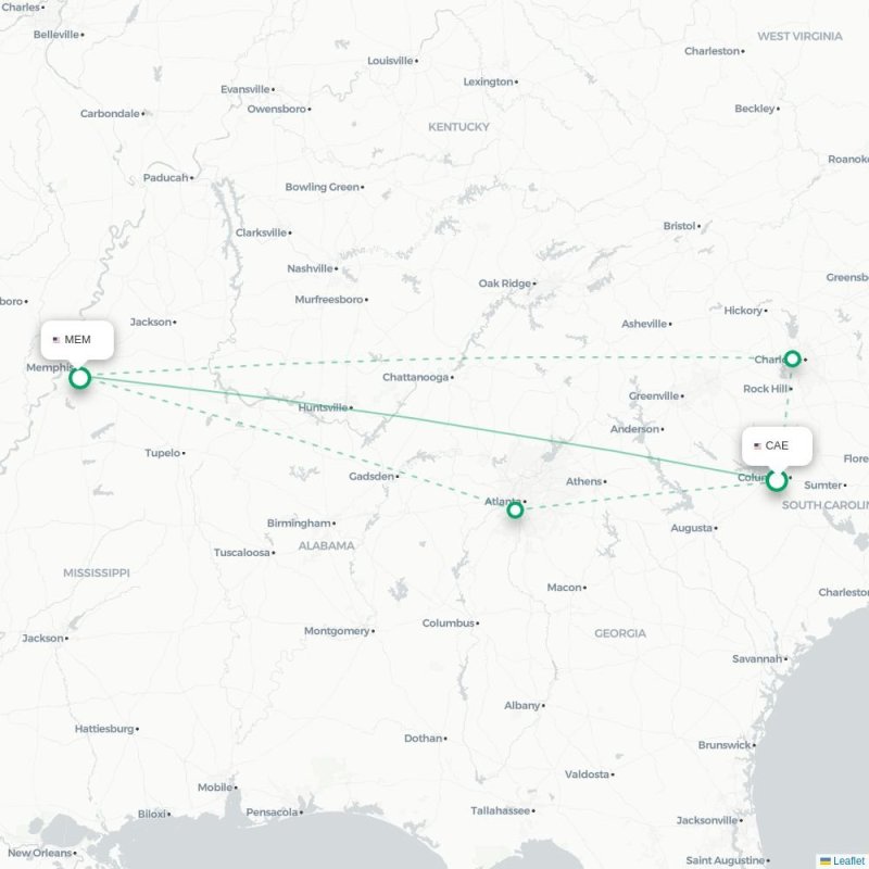 CAE - MEM route map
