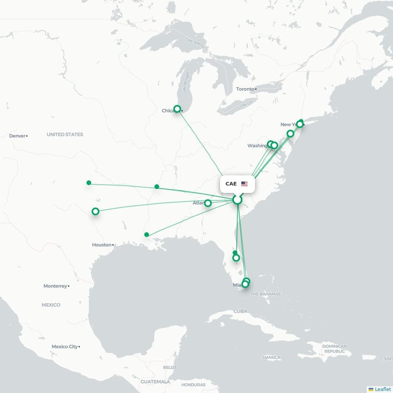 Route map Columbia  CAE 