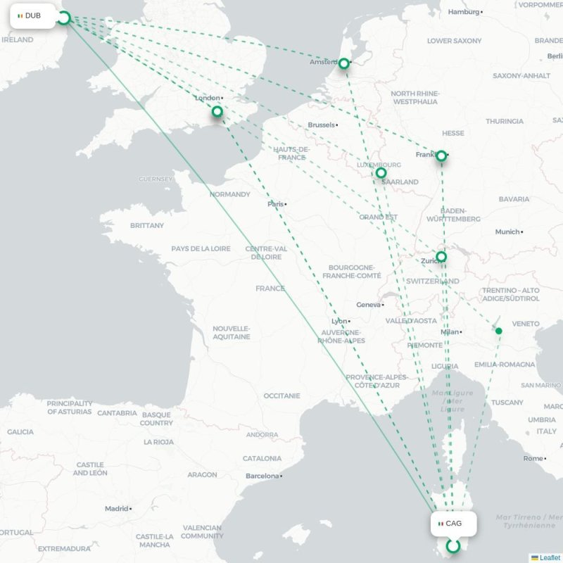 CAG - DUB route map
