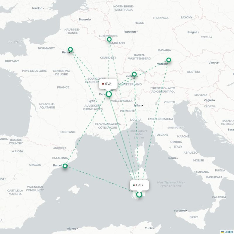 CAG - GVA route map