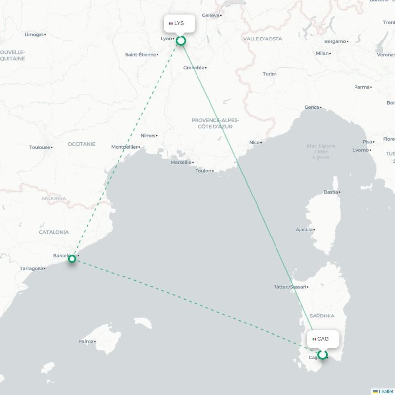 CAG - LYS route map