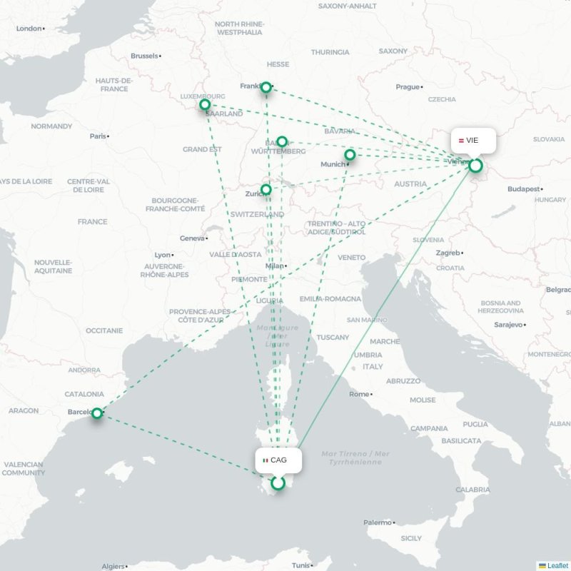CAG - VIE route map