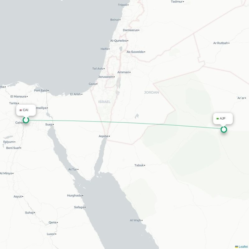 CAI - AJF route map