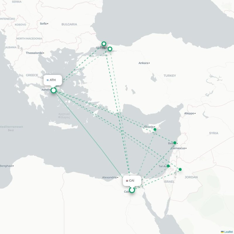 CAI - ATH route map