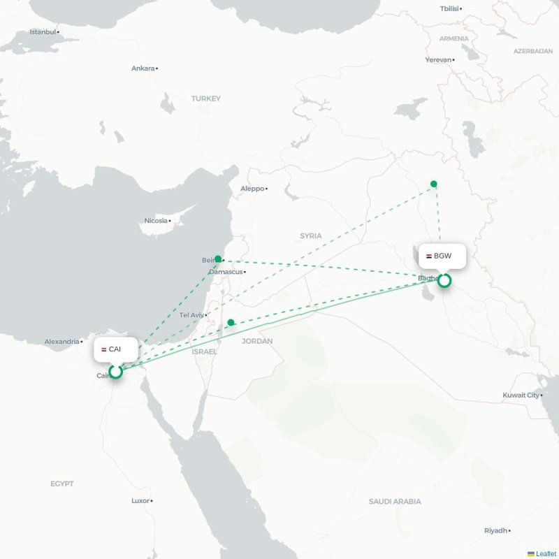 CAI - BGW route map