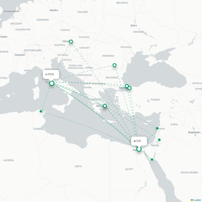 CAI - FCO route map