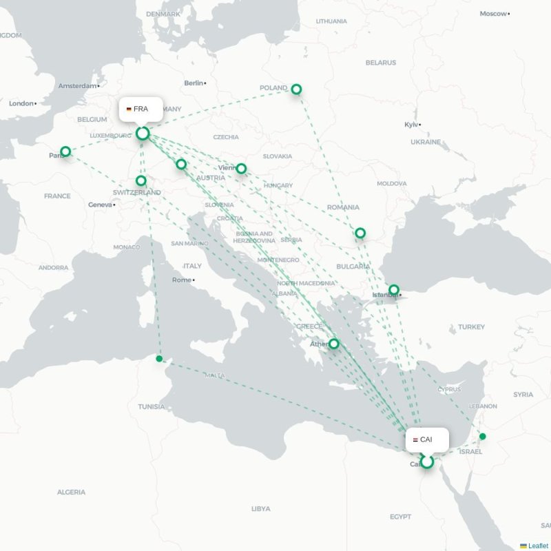 CAI - FRA route map