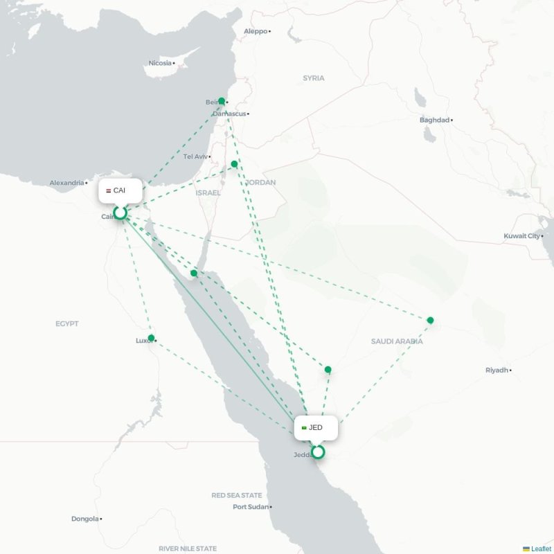 CAI - JED route map