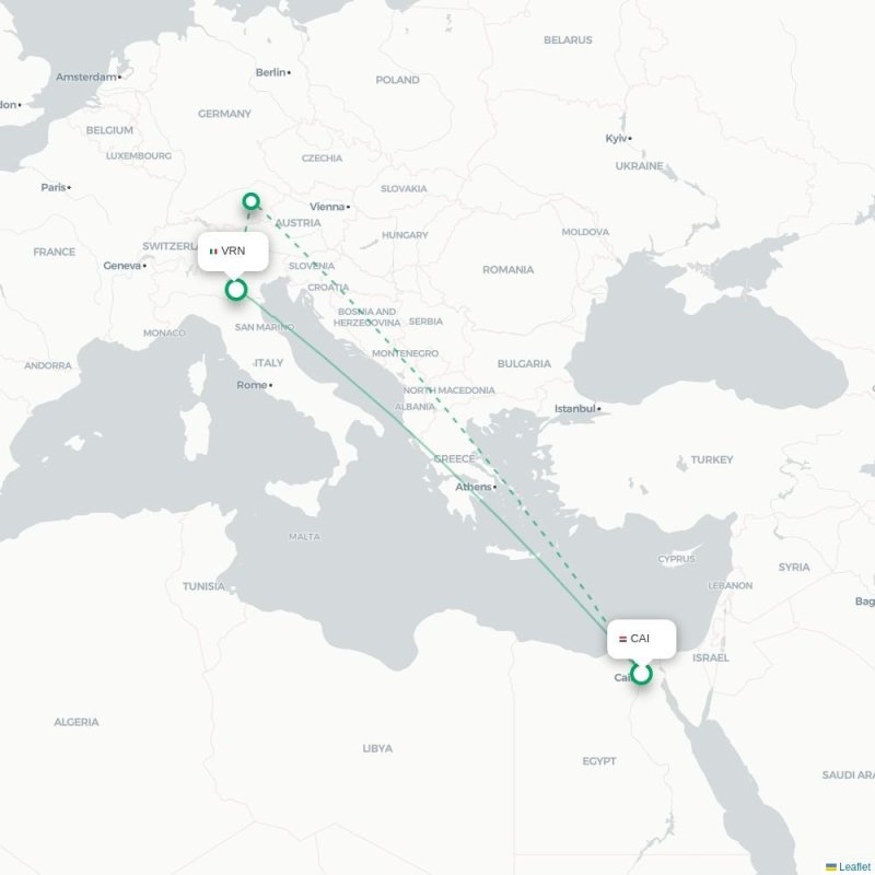 CAI - VRN route map