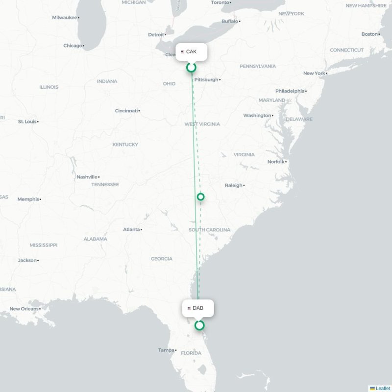CAK - DAB route map