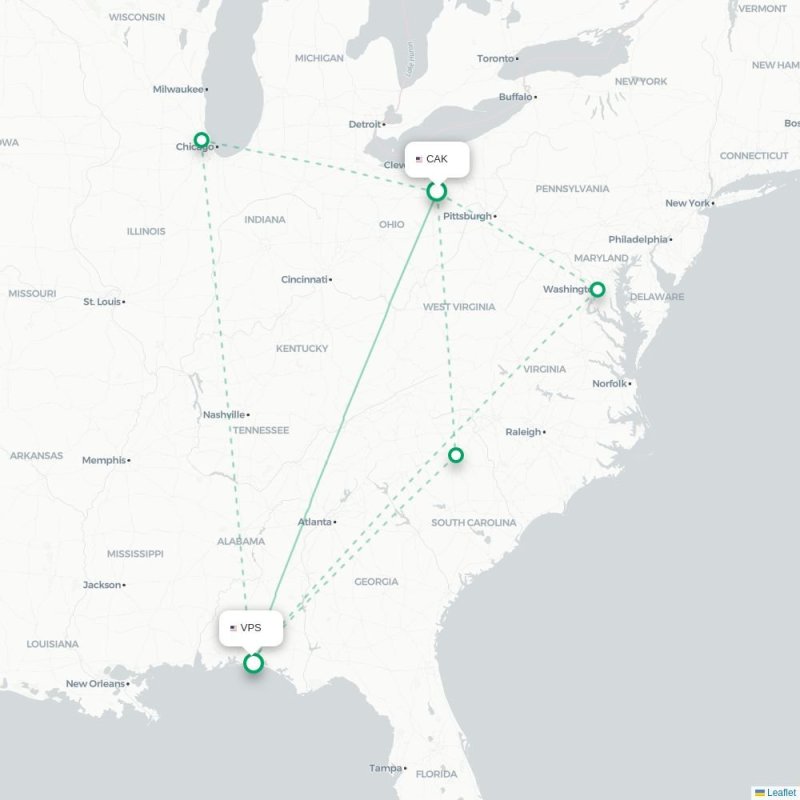 CAK - VPS route map