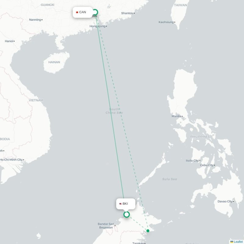 CAN - BKI route map