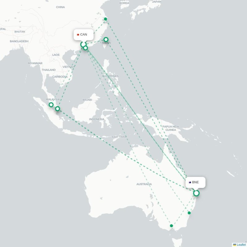 CAN - BNE route map