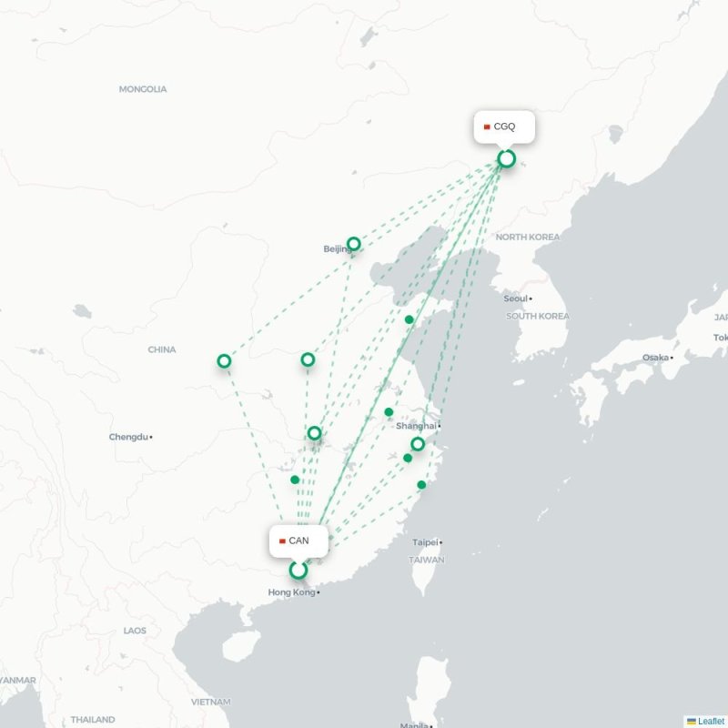 CAN - CGQ route map