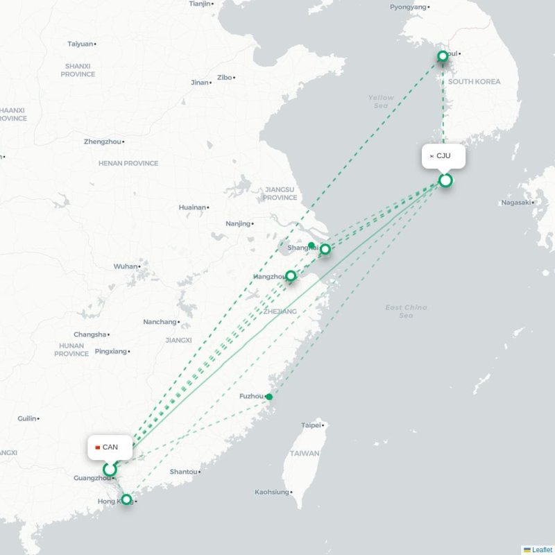 CAN - CJU route map