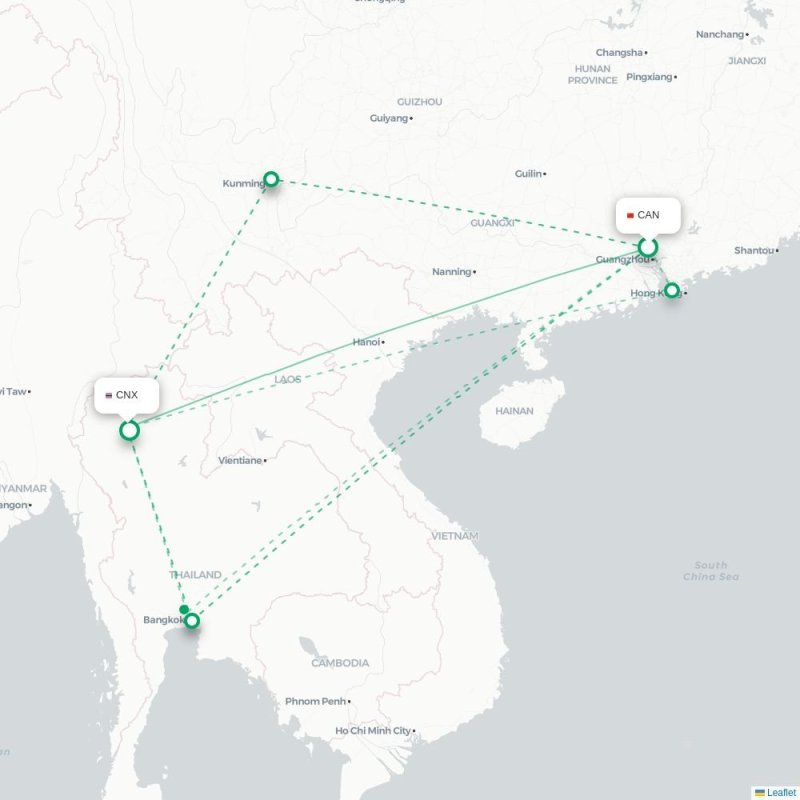 CAN - CNX route map
