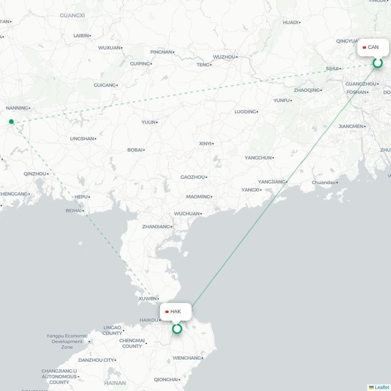 CAN - HAK route map
