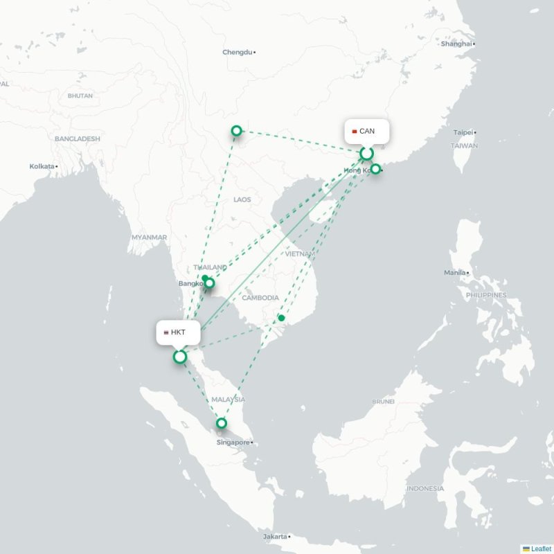 CAN - HKT route map