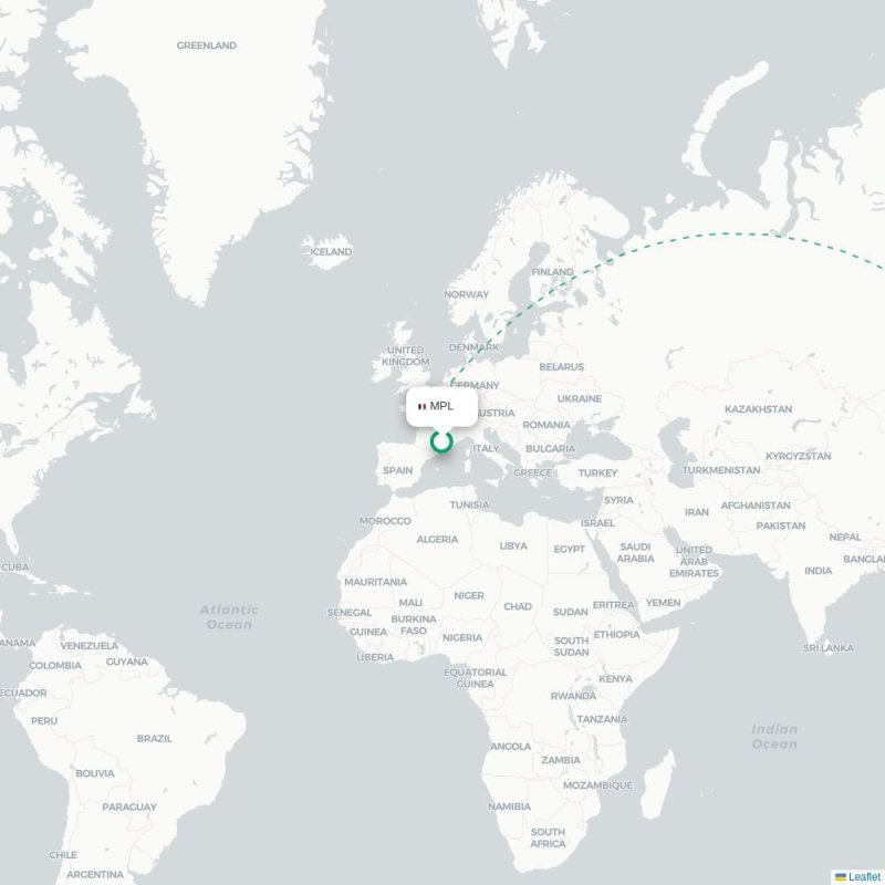 CAN - KIX route map
