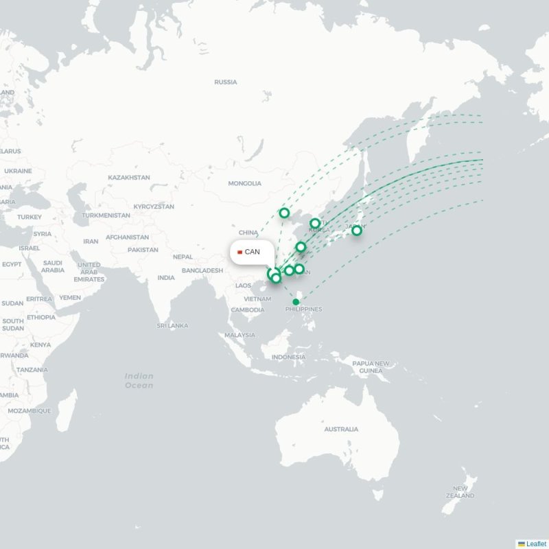 CAN - LAX route map