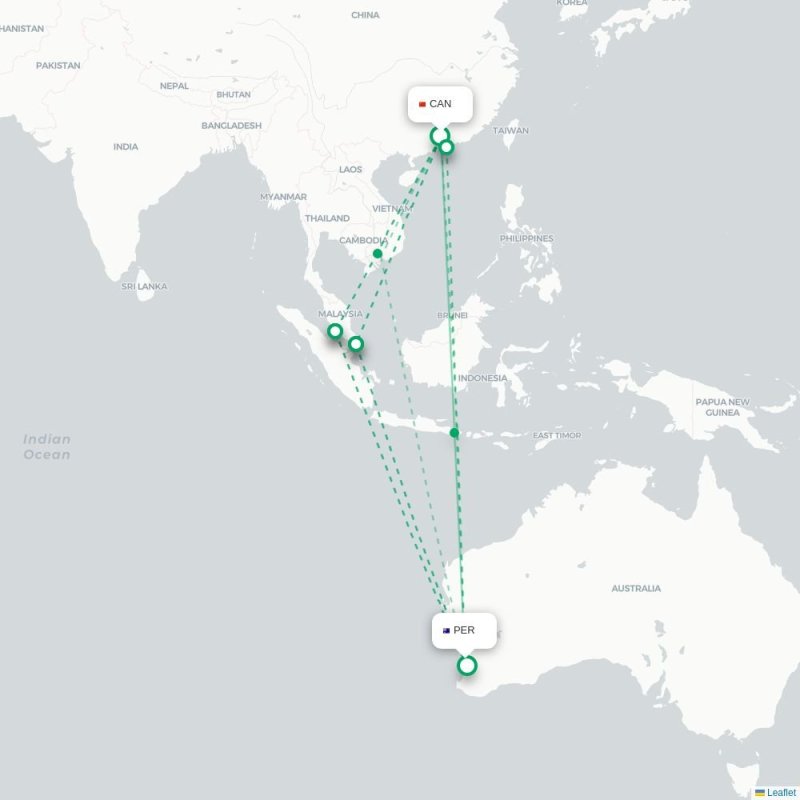 CAN - PER route map
