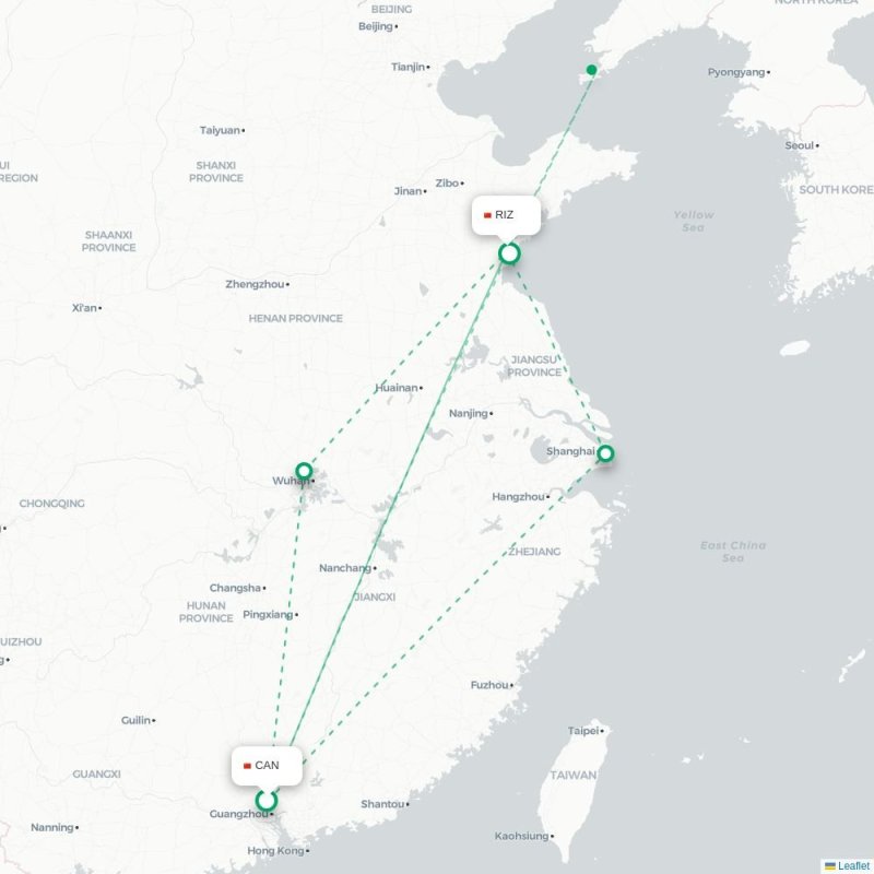 CAN - RIZ route map