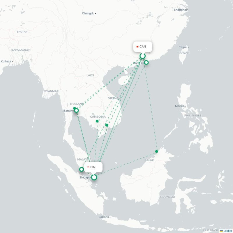 CAN - SIN route map