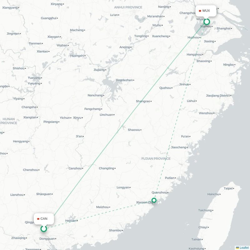 CAN - WUX route map