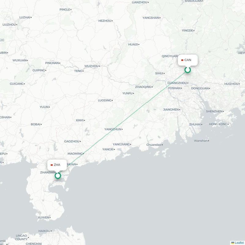 CAN - ZHA route map
