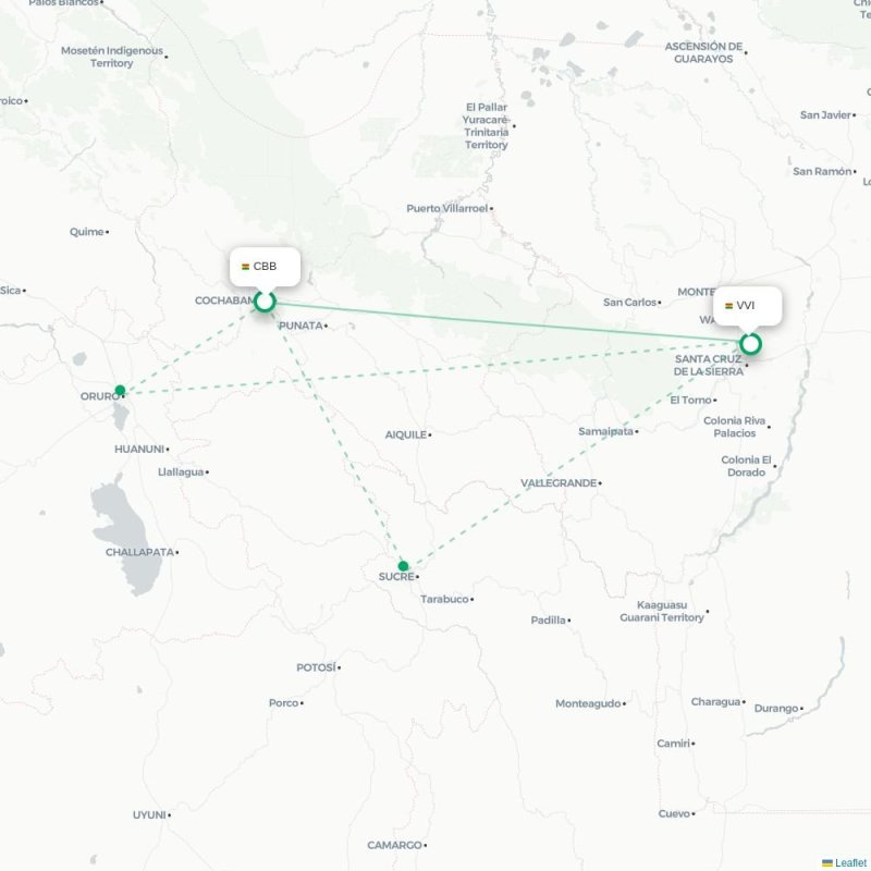CBB - VVI route map