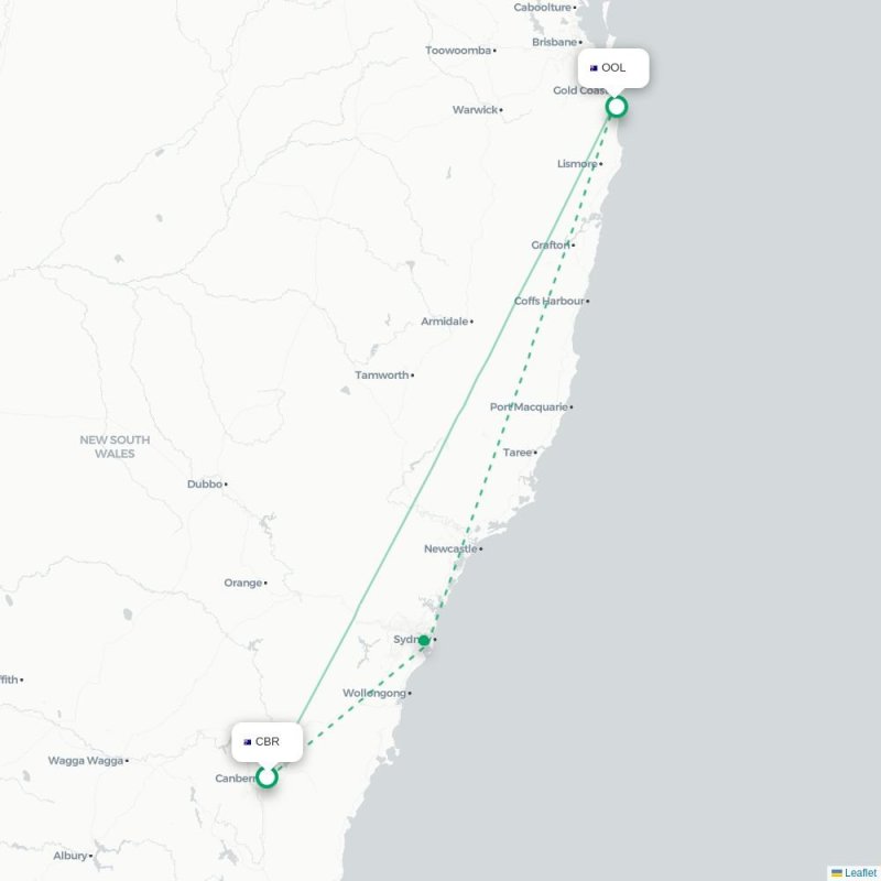 CBR - OOL route map