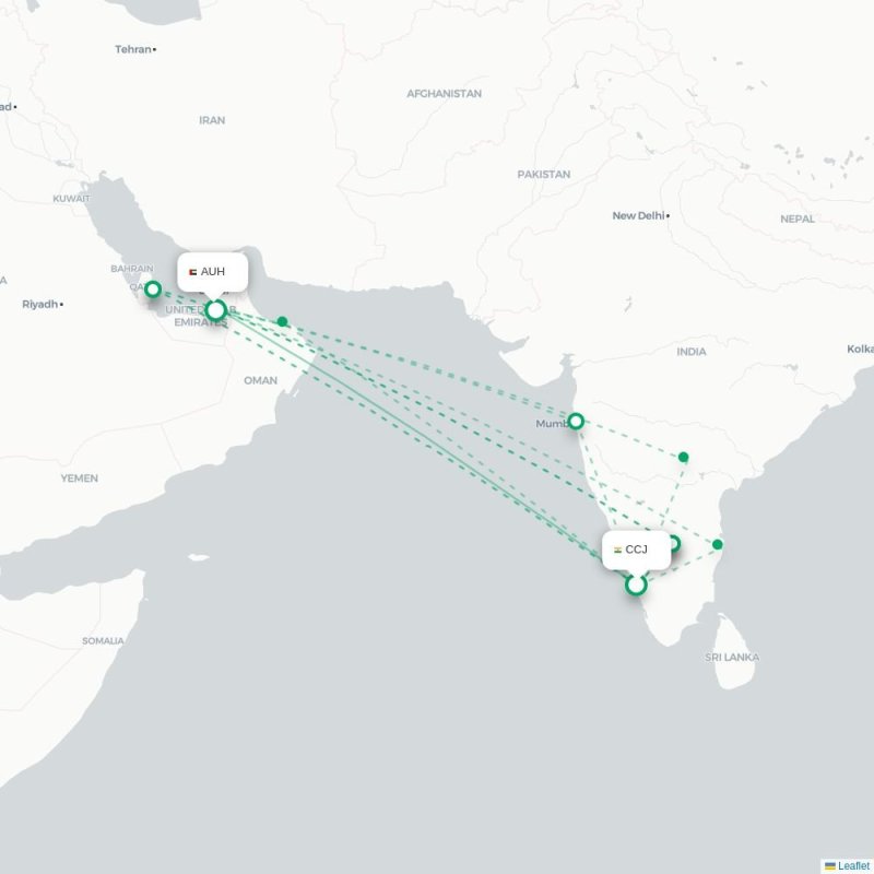CCJ - AUH route map